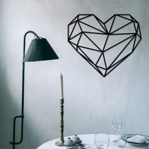 Μεταλλικός πίνακας Heart Μαύρο 47x40 cm