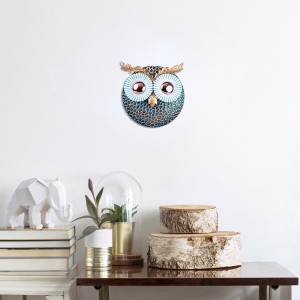 Μεταλλικό Διακοσμητικό Τοίχου Owl, Ασημί, 19x19 cm