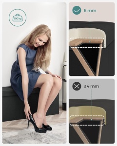 Μπαούλο Αποθήκευσης Μαύρο Songmics 38 x 110 x 38 cm - Img 3
