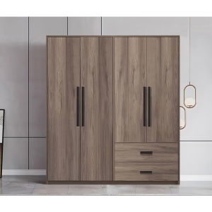 Ντουλάπα με 4 Πόρτες Edritte Pako World Ανοιχτό Καρυδί 160x52x195 cm - Img 2