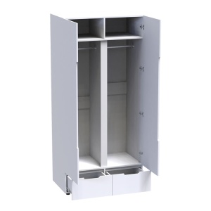 Ντουλάπα με doua Πόρτες Afina Pako World Λευκό 100x57x213 cm - Img 2