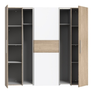 Ντουλάπα Closet 4 Πόρτες sonoma Δρυς Λευκό μελαμίνη 200x61.5x190.5 cm - Img 4