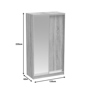 Ντουλάπα dormitor με Καθρέφτη Korredor Pako World Λευκό 120x60x220 cm - Img 6