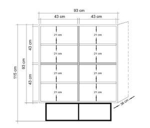 Ντουλάπα multifuncțional Quantum φυσικό 93x115x36 cm - Img 7