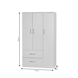 Ντουλάπα Zelia με 2 Πόρτες και Συρτάρια Χρώμα wenge90x42x180cm - Img 4