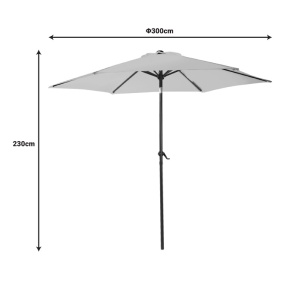 Ομπρέλα κήπου Frow Γκρι 300x300x230 cm - Img 2