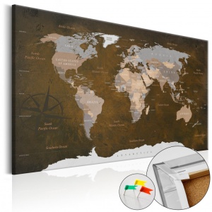 Πίνακας από φελλό - Cinnamon Travels [Cork Map] 90x60 cm