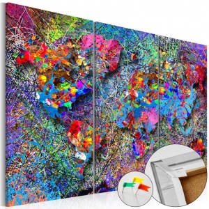 Πίνακας από φελλό - Colourful Whirl [Cork Map] 60x40 cm