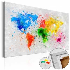 Πίνακας από φελλό - Expressionism of the World [Cork Map] 60x40 cm