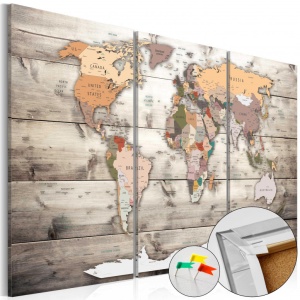 Πίνακας από φελλό - History of Travel [Cork Map] 90x60 cm