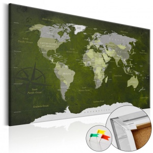 Πίνακας από φελλό - Malachite World [Cork Map] 90x60 cm
