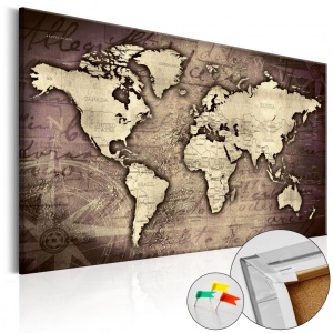 Πίνακας από φελλό - Precious World [Cork Map] 120x80 cm