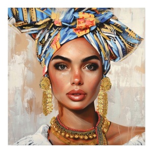 Πίνακας καμβά Turban E Inart, Pako World, 80x3x80 cm