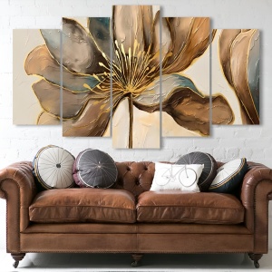 Πίνακας, σετ 5 τεμαχίων 5MDF4600 Πολύχρωμος 20x60 cm