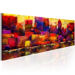 Πίνακας - Colourful City Skyline 120x40 cm