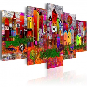 Πίνακας - Colourful Small Town 200x100 cm