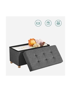 Παγκάκι Αποθήκευσης Songmics, LSF16GYZ, 300 Kg, Γκρι, 65L, 76 x 38 x 40 cm - Img 7