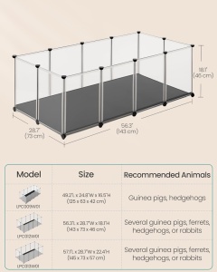 Πάρκο για κατοικίδια Λευκό Songmics 143x73x46 cm - Img 6
