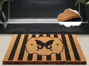 Πατάκι Εισόδου Papillon Black, 40x60 cm, από Ίνες Καρύδας