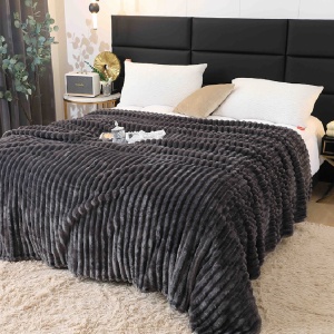 Παχιά Κουβέρτα Cocolino Stripe V2 Ανθρακί 200x230 cm