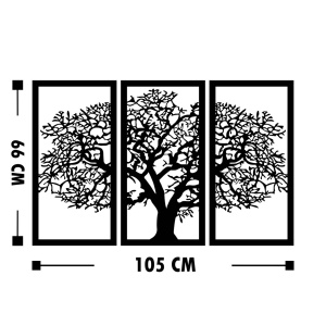 Πίνακας από ξύλο και μέταλλο Agac Μαύρο 66x105 cm - Img 3