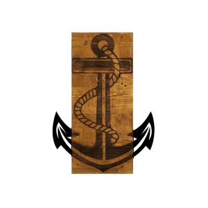 Πίνακας από ξύλο και μέταλλο Anchor Καρυδί 41x58 cm - Img 2