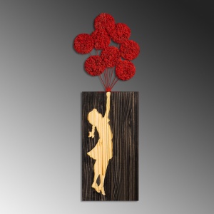Πίνακας από ξύλο και μέταλλο Banksy Καρυδί 34x99 cm - Img 4