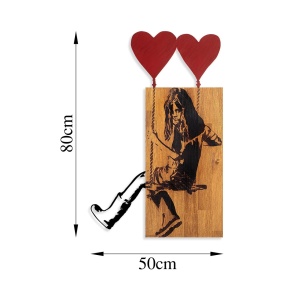 Πίνακας από ξύλο και μέταλλο Banksy Καρυδί 50x80x3 cm - Img 8