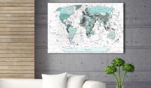 Πίνακας από φελλό - Sky-blue Border [Cork Map] 90x60 cm - Img 2