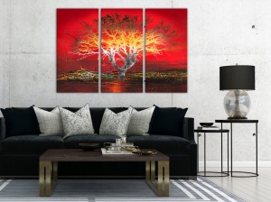 Πίνακας - Fiery Sky (3 Parts) 120x80 cm - Img 2