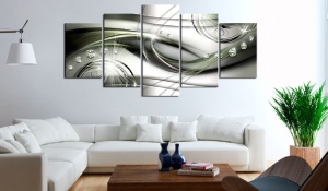 Πίνακας - Glowing Green Wave 100x50 cm - Img 2