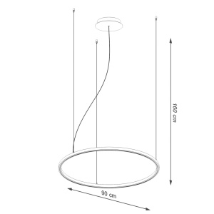 Πολυέλαιος LED Risa, Μαύρος, 3000K, 90x90x160 cm - Img 8