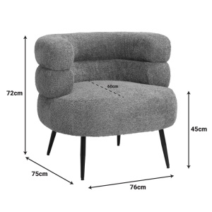 Πολυθρόνα Foleja boucle Mar putred 76x75x72 cm - Img 5