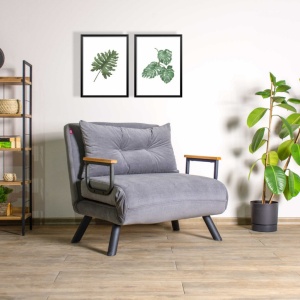 Πολυθρόνα Κρεβάτι Πολυθρόνα Sando, Γκρι 75x59x81 cm