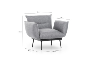 Πολυθρόνα Jax Γκρι 90x95x80 cm - Img 7