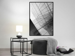 Πόστερ - Steel and Glass (Grey), με μαύρη κορνίζα, 20x30 cm - Img 2