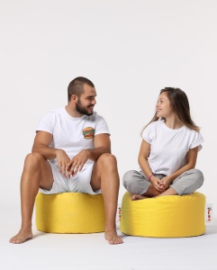 Πουφ κήπου Round Κίτρινο 55x30 cm - Img 7