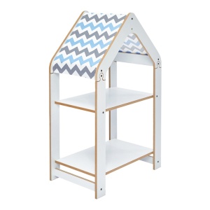 Ραφιέρα Montessori Zoilen λευκό μπλε MDF 57x34x70 cm