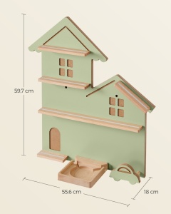 Ράφι αποθήκευσης παιχνιδιών Songmics Πράσινο 55.8x18x60 cm - Img 7