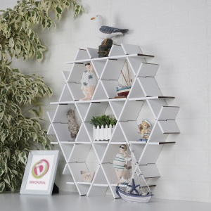 Ράφι din carton HEXBEYAZ Λευκό 70x67x11 cm \ - Img 4