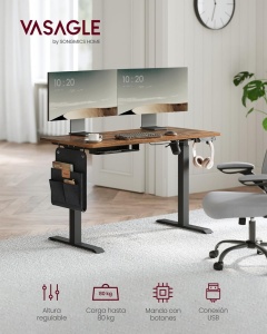 Ρυθμιζόμενο γραφείο Vasagle Καφέ 120x60x120 cm - Img 3