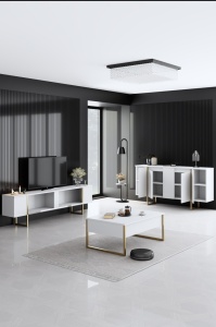 Σετ έπιπλα τραπεζαρίας Luxe Λευκό 160x35x80 cm - Img 9