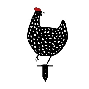Σετ μεταλλικά διακοσμητικά αξεσουάρ κήπου Chickens Μαύρο 28x26 cm - Img 5