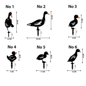 Σετ μεταλλικά διακοσμητικά αξεσουάρ κήπου Ducks Μαύρο 20x15 cm - Img 9