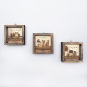 Σετ πίνακες canvas (3 τεμάχια) UKZM004 Πολύχρωμο 15x15x0.0 cm
