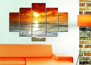 Σετ πίνακες canvas (5 τεμάχια) ST063 Πολύχρωμο 56x20 cm
