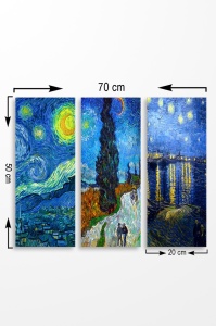 Σετ πίνακες canvas (3 τεμάχια) MDF0074 Πολύχρωμο 70x50 cm - Img 2