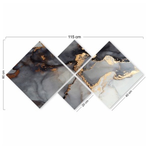 Σετ πίνακες canvas (4 τεμάχια) 4MDF1471082561 Πολύχρωμο 60x115 cm - Img 3