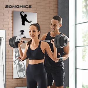 Σετ ρυθμιζόμενων αλτήρων 2 x 15 kg, Songmics, Μαύρο, 50x21.5x21.5 cm - Img 3