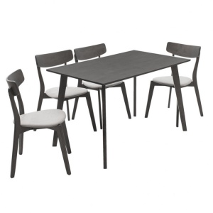 Σετ τραπέζι και καρέκλες Benson-Toto 5 τεμάχια Γκρι Rustic 120x75x75 cm - Img 3